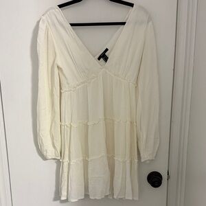 Forever 21 Cream V-Neck Blouse